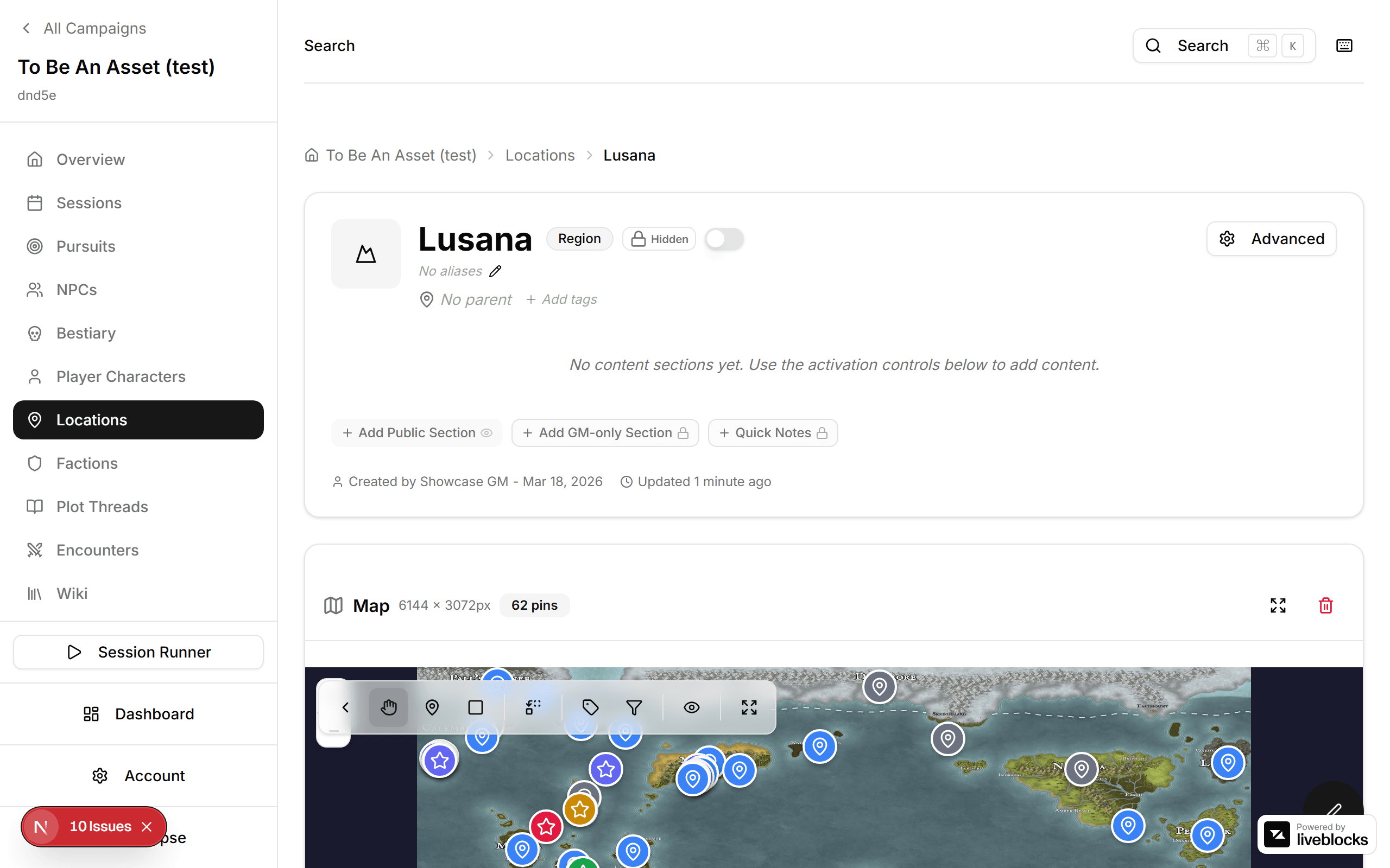Interactive location map with pins marking key places